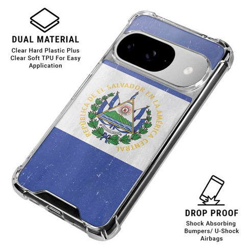 El Salvador Flag Distressed Google Pixel 10 Clear Case